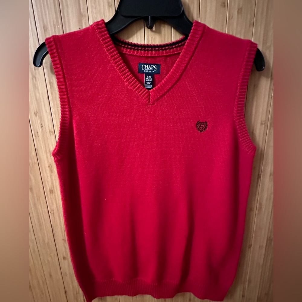 Chaps Red Sweater Vest.  New condition